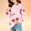 Children's Long Sleeve Round Neck Printed Top with Pockets for Boys and Girls