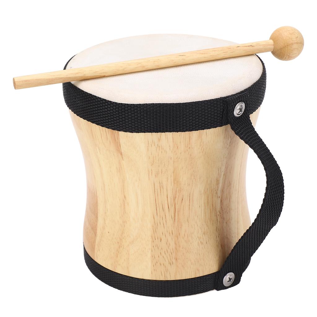 Hand Drum Kit Wood Sheepskin Top Professional Percussion Instrument Drum with Stick Black
