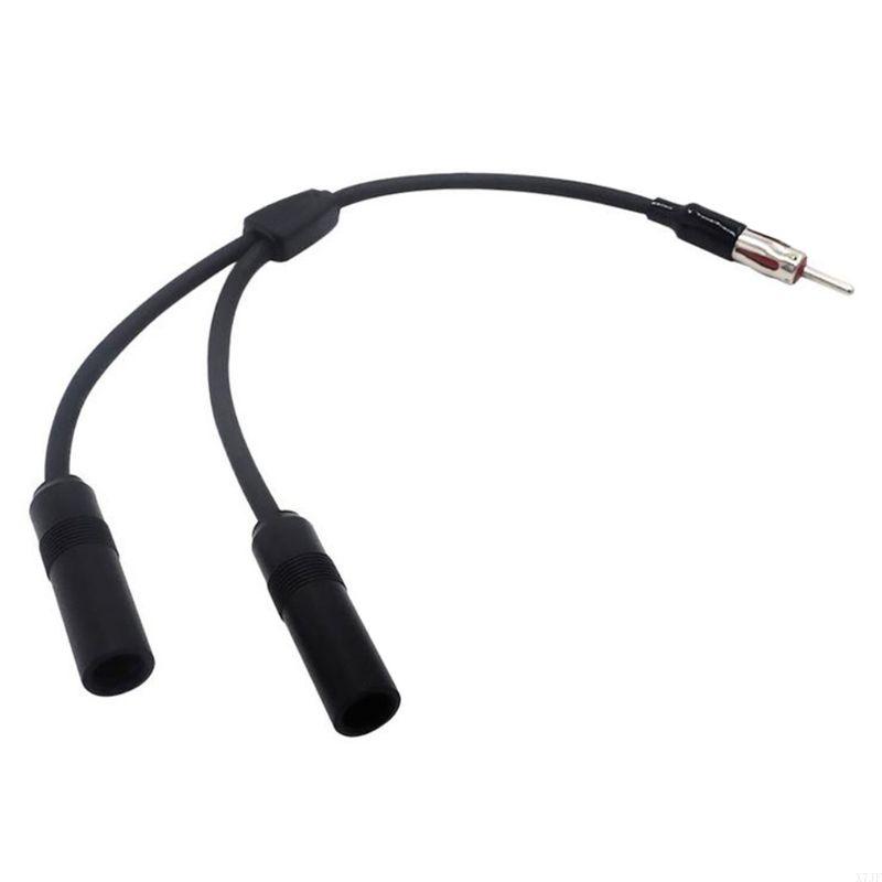 1 Pcs Car Antenna Adapter 1 Male To 2 Female Y Car Stereo Antenna Adapter Plug Aerial Connector Cable for AM/FM Radio