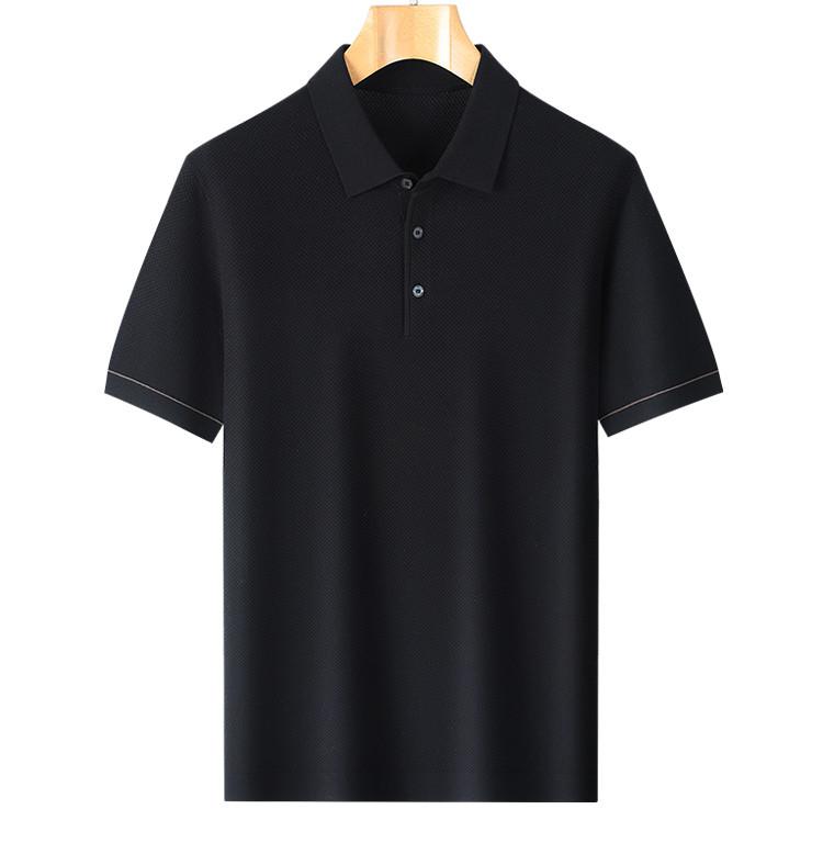 [Containing Mulberry Silk&Tencel Cotton] Spring/Summer Knitted Polo Shirt Men's Flip Collar Skin Friendly Breathable Short Sleeve T-shirt