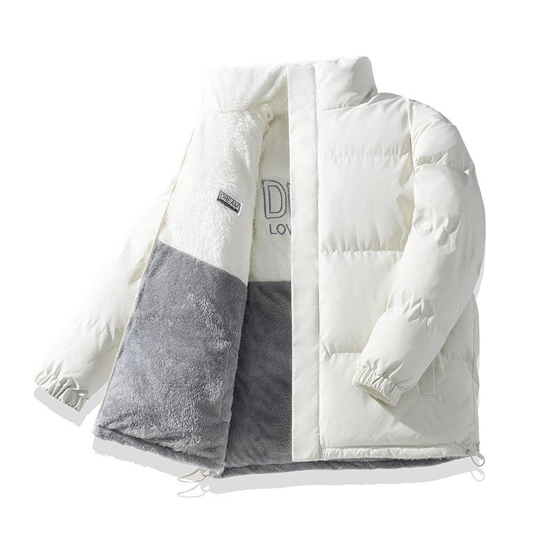 

Двусторонние парные хлопковые куртки, мужская и женская одинаковые флисовые утолщенные хлопковые вещи, зимние куртки, стеганые куртки и хлопковые куртки 3XL хаки