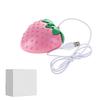 USB Wired Mouse, Small, Cute Strawberry Design, Optical, Silent Click, Portable, Compatible with PCs and Laptops, Gift Mouse, Creative (Pink)
