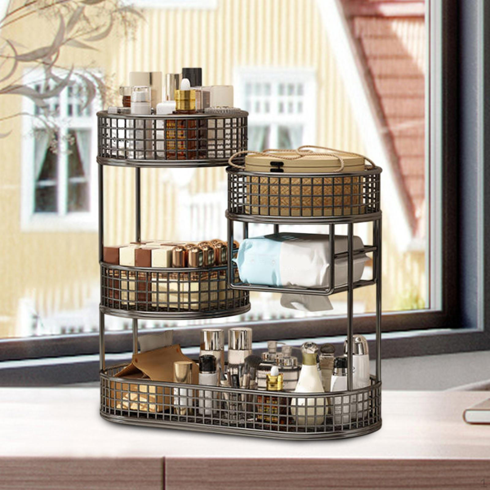 

Подставка для сервировки фруктов на столешнице, экономящая место, кованое железо, многоярусное хранилище для овощей чёрный