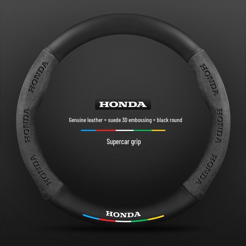 Honda UR-V 17-20 Winter Steering Wheel Cover - Genuine Leather, Suede, Carbon Fiber, Ultra-thin