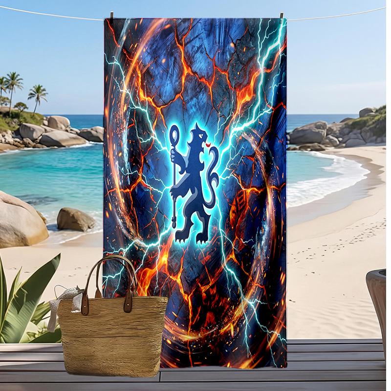Chelsea FC Printed Beach Towel Quick Dry Soft TowelPortable Large Rectangular Beach Blanket for Travel Swimming Pool