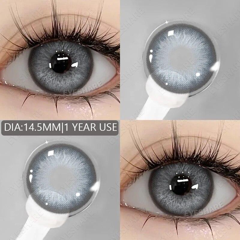 AMARA 1pair Colored Contact Lenses Natural Eye Lens Blue Eye Lenses Brown Lenses Gray Pupils Yearly Cosmetic Green Contacts