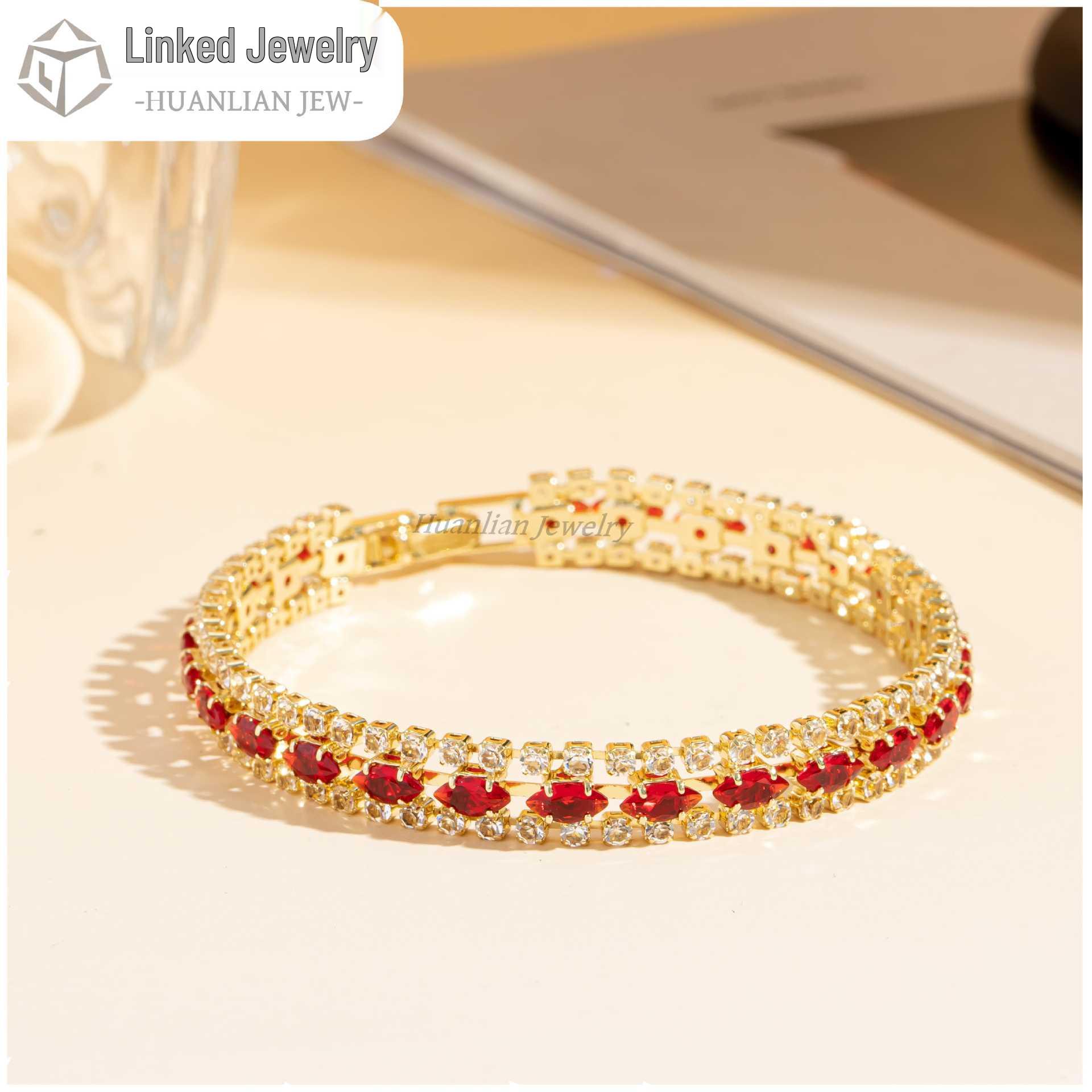 Женский винтажный браслет с цветными драгоценными камнями - Элегантный, Универсальный, Высококлассный дизайн