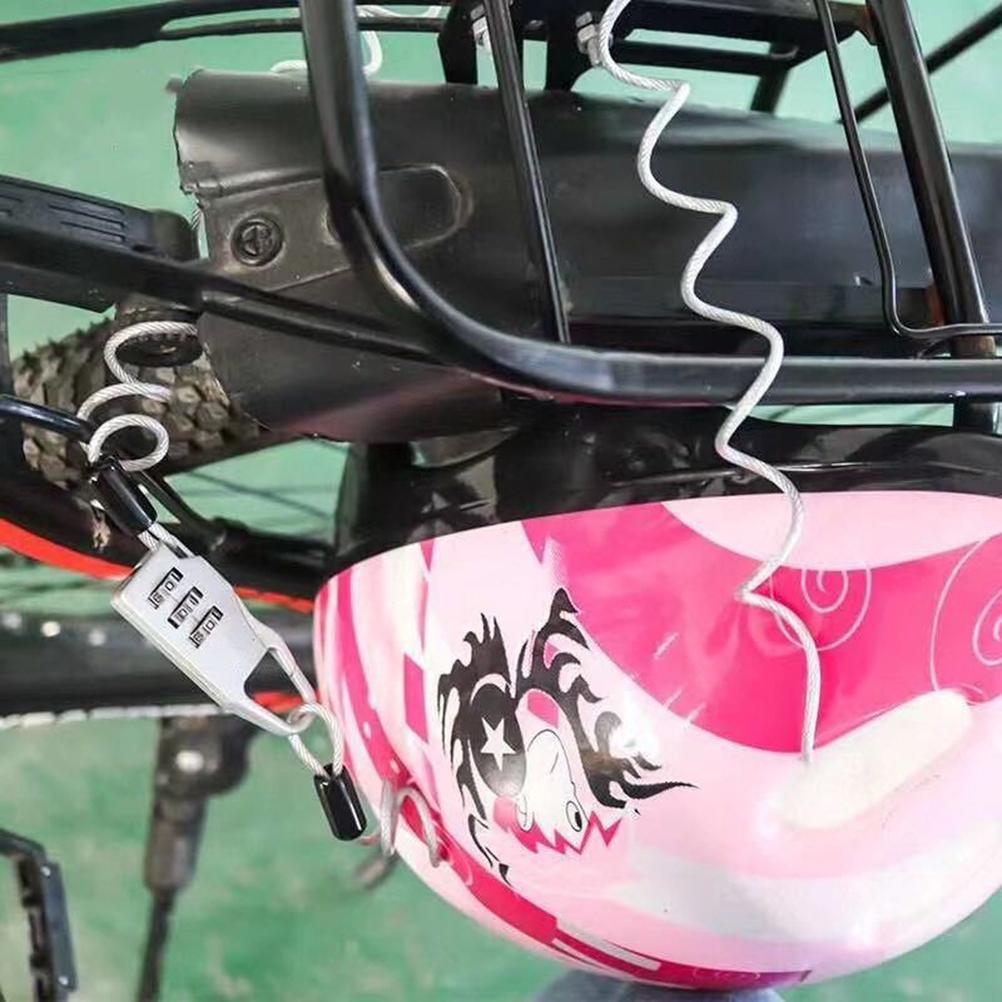 Portable Bike 3 Digit Combination Spring Cable Lock Anti Theft Resettable Bike  Cable Lock for Travel Luggage Helmet