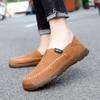 Men's Casual Fashion Shoes Slip-on Leather Shoes Hand-stitched Casual Walking Shoes Loafers Breathable Driving 38-47