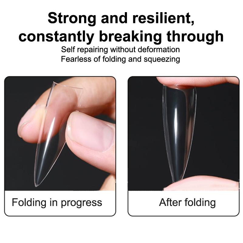 Duidelijke Kunstnagels Super D Boog Lange Nagels Press-On Nagels Volledige Dekking Gel Tips Nagellak Capsule Nagelverlengingen Nagellak Salon Doe-het-zelf