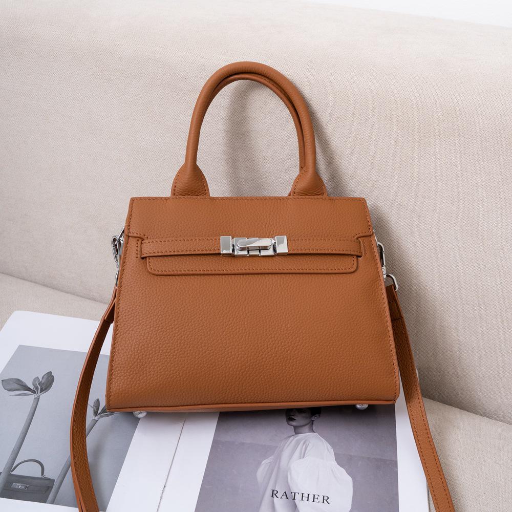 Women's Genuine Leather Crossbody Handbag - Versatile Kelly Bag in TOGO Leather