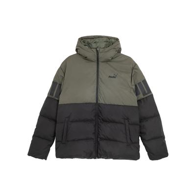 Color Block Warm Hooded Sports Casual Down Jacket Men Outerwear Grape-Leaf-Green 587692-44