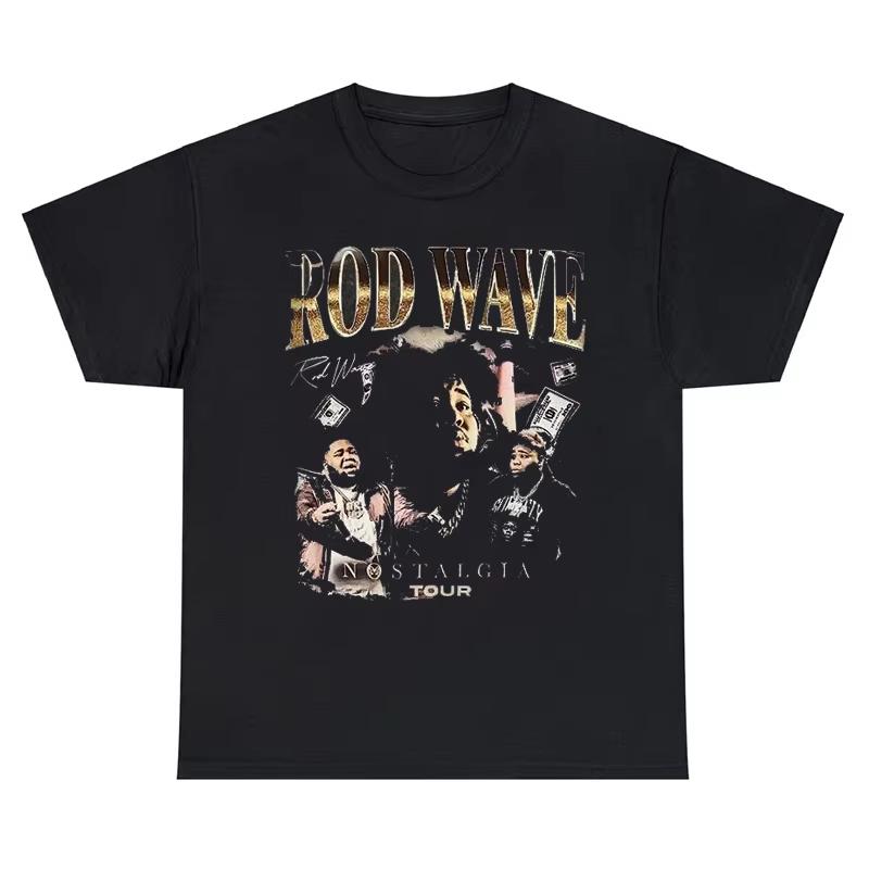 Rod Wave Graphic T-shirt Hip Hop Rapper Poster Print Shirt Cotton Daily Casual Short Sleeve Tees Men Oversized Streetwear Tops