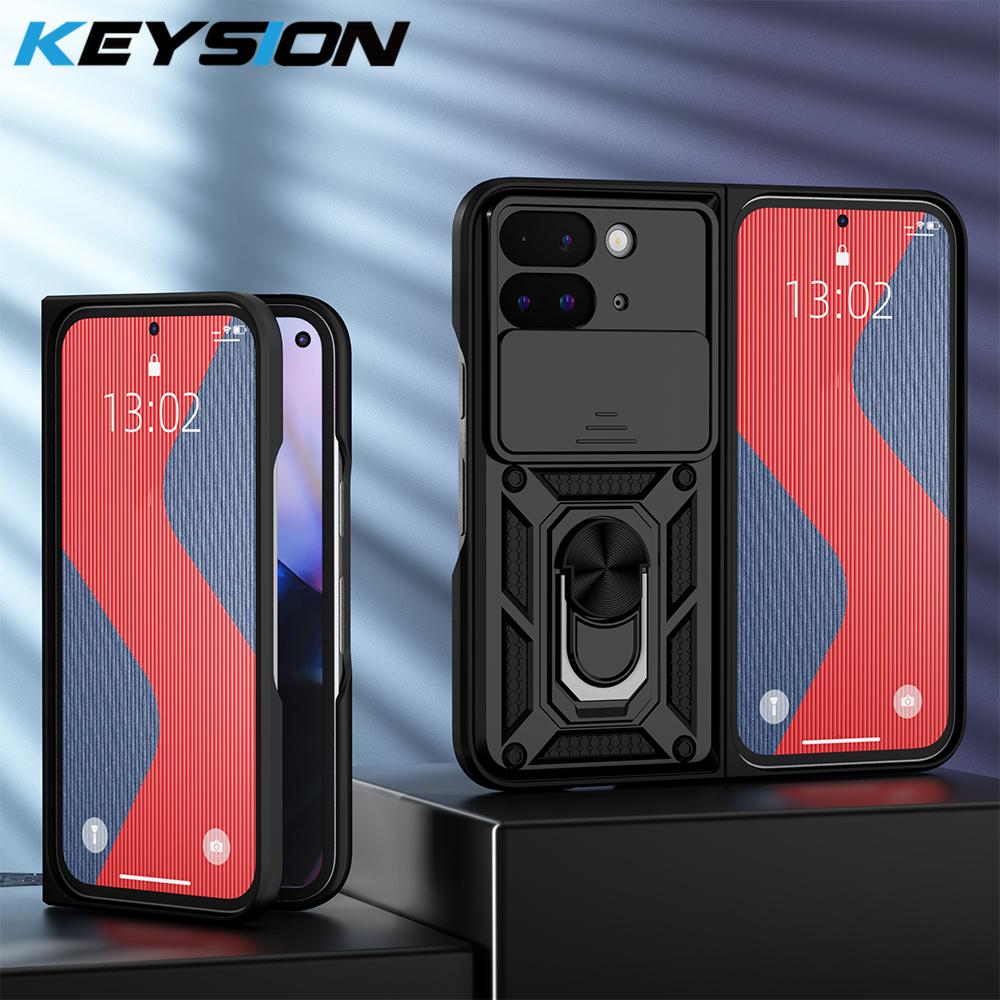 

KEYSION Противоударный чехол для Google Pixel 9 Pro Fold Slide, защитное кольцо для объектива камеры, подставка, чехол для телефона Pixel 9 Pro Fold for Pixel 9 Pro Fold чёрный