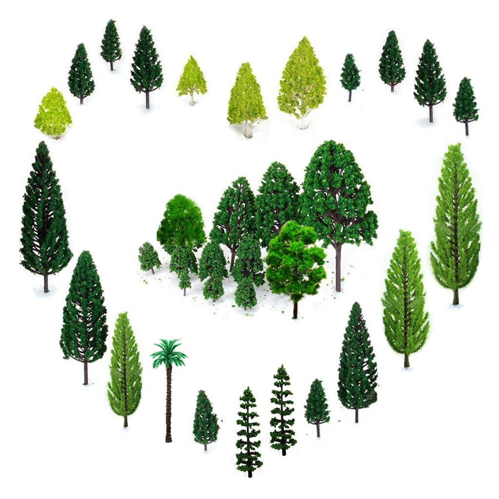 OrgMemory Model Trees for Miniature 29 Trees HO Gauge Railway Architectural Miniature Diorama Gardens, Dioramas, etc. (4-16 cm) Model, Landscape,
