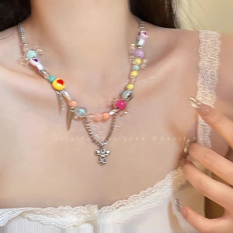 Korean Style Pearl & Butterfly Clavicle Choker Necklace for Women