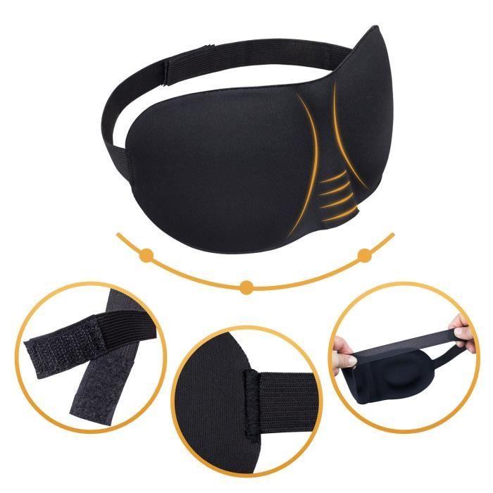 Masque de nuit - Novidia - 3D - Lot de 2 - Anti lumière - Lanière réglable - Confortable