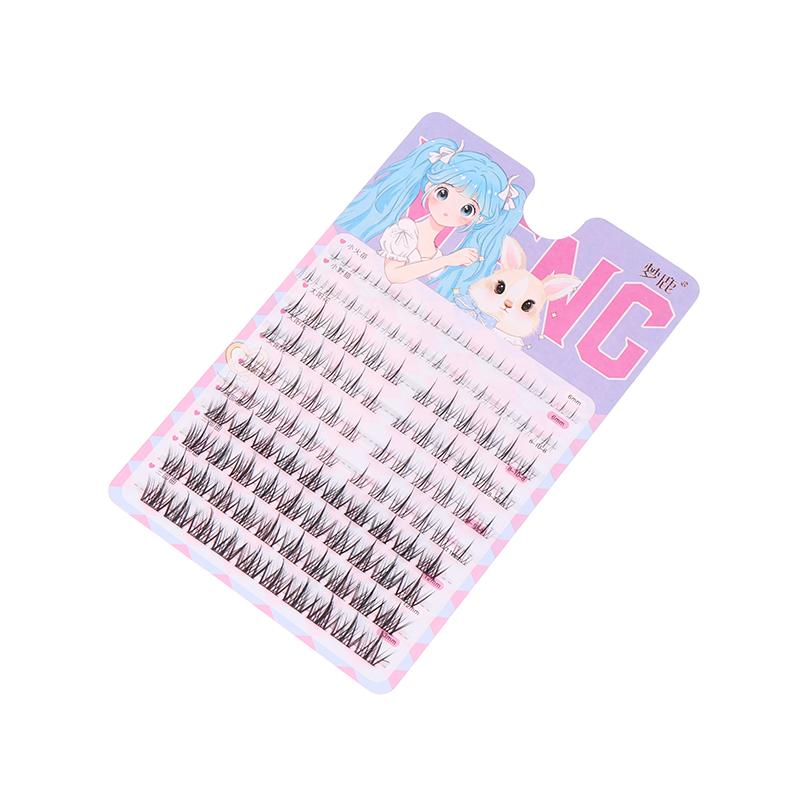 Lot de 124 faux cils épais style manga, petits cils individuels, extensions de cils naturels, maquillage coréen, DIY