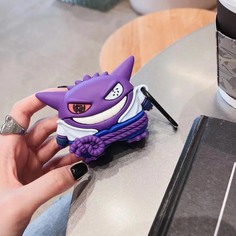 For Airpods 4 3 2 1 Case 2024 Pokemon Purple Gengar Shockproof Earphone Anime Cover For Airpods Pro 2 Case For Kids Funda