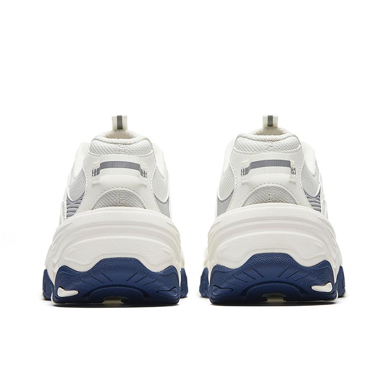 Anta Synthetic Leather Fabric Trendy Versatile Low-Top Casual Shoes Men sneakers Ivory-White Silver Deep-Navy-Blue 912638809-1