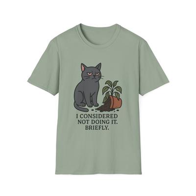 Unisex Softstyle T-Shirt Selbstgefällige Katze T-Shirt Tattoo-Stil Lustiges Petty Kitty Shirt