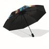 Colorful Hamsa Hand   Spiritual Protection & Good Luck Symbol Poster Print for Home,Umbrella, Portable 3 Fold Compact Umbrella for Men & Women