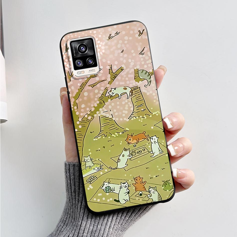 For Vivo V20 2021 Case V2040 Cute Cat Bear Frog Cover Soft Silicone Slim Phone Case For Vivo V20 V 20 VivoV20 V2025 V2024 Bags