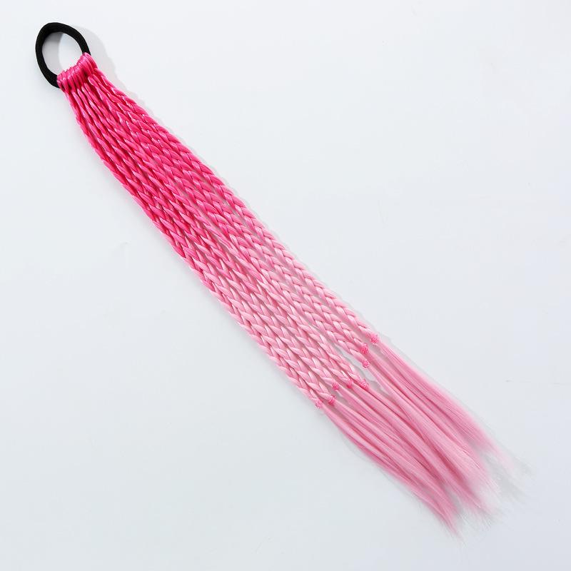 Girls' Colorful Braided Hair Extensions: Ponytails, Wigs, Hair Accessories, and Twisted Rope Ties