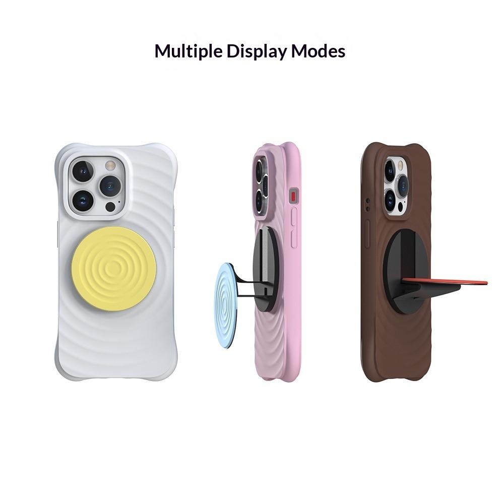Simple Solid Color Magsafe Magnetic Suction Bracket Wavy Circle High-end Tide Brand Casetif Multi-function