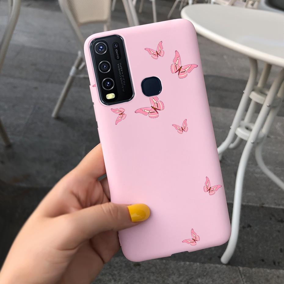 Fashion Cute Flower Milk Silicone Case For Vivo Y30 1938 Y50 1935 Black Soft TPU Phone Cover For Vivo Y 30 50 Y30 2020 Back Case