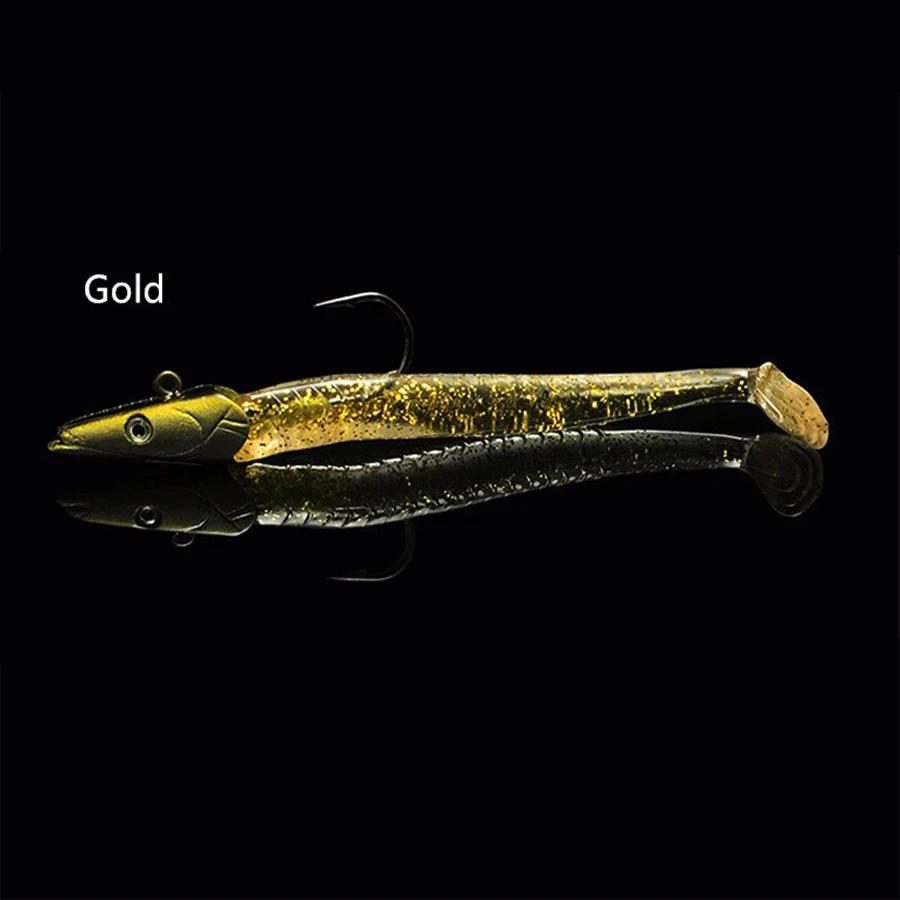 Zacht Kunstaas Glow Crazy Fish Zandworm Wobbler Lokaas met Jigkop Haak Siliconen Zeebaars Snoek Cana Rotsvissen Tandvis Vinyl Vissen 260319