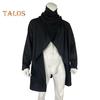 Men Cloak Coat High Collar Long Sleeve Street Style Windbreaker Solid Color Irregular Hem Mid-Length Outwear Punk Style Winter Outerwear