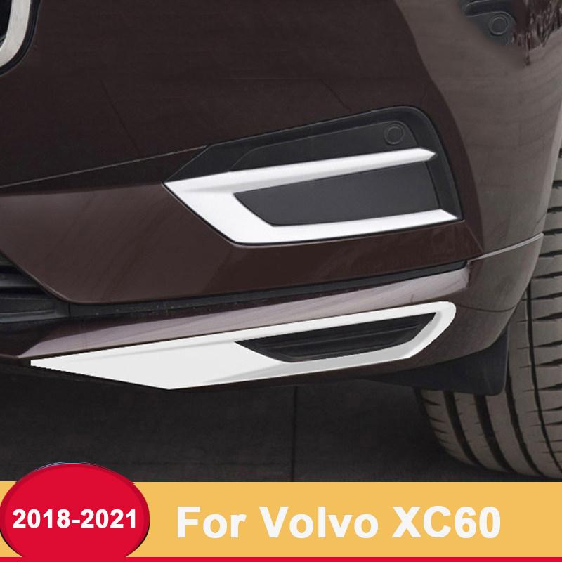 For Volvo XC60 2018    Car Body Detector ABS Chrome Trim Car Front Fog Light Cover Lamp Frame Sticker Accessories