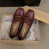 Sweet Double Bowknot Women Mary Jane Shoes New 2025 Square Toe Dress Flat Shoe Ladies Red Soft Sole Shoes Zapatos
