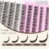 Miuhair Self Adhesive Volume Cluster Lash 0.07mm Wispy Lashes Clusters 10D Effect False Lashes 144pcs Natural Eyelash Clusters 8/10/12/14/16mm Mix