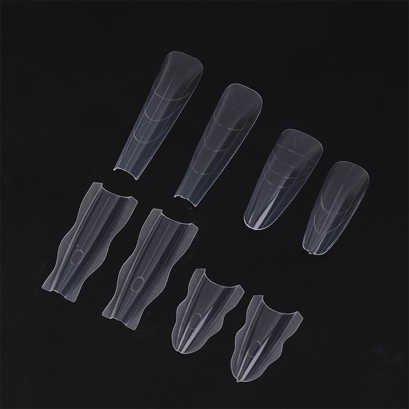 60Pcs Sandwich Nails Forms Nail Mold for Quick Nails Extension Plastic Nail Form Tools for Beginners Professionals Women