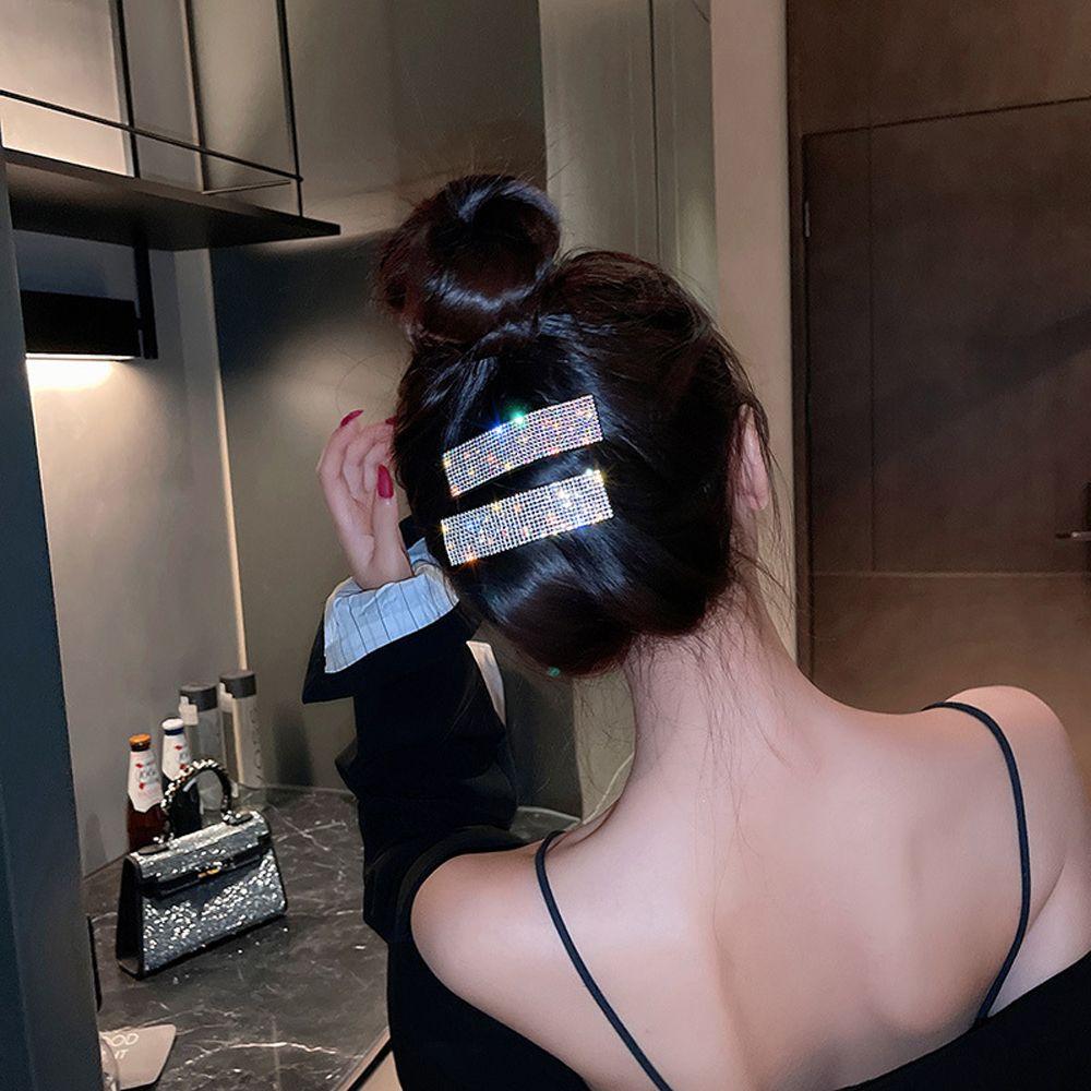 

Стразы для девочек, боковые заколки для волос, женские заколки для волос в корейском стиле, заколки-кристаллы серебряный