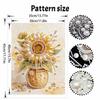 DIY Pearl Painting Canvas Sunflower Design Shiny 3D Bead Art Kit Creative Leisure Craft for Living Room Wall Decor