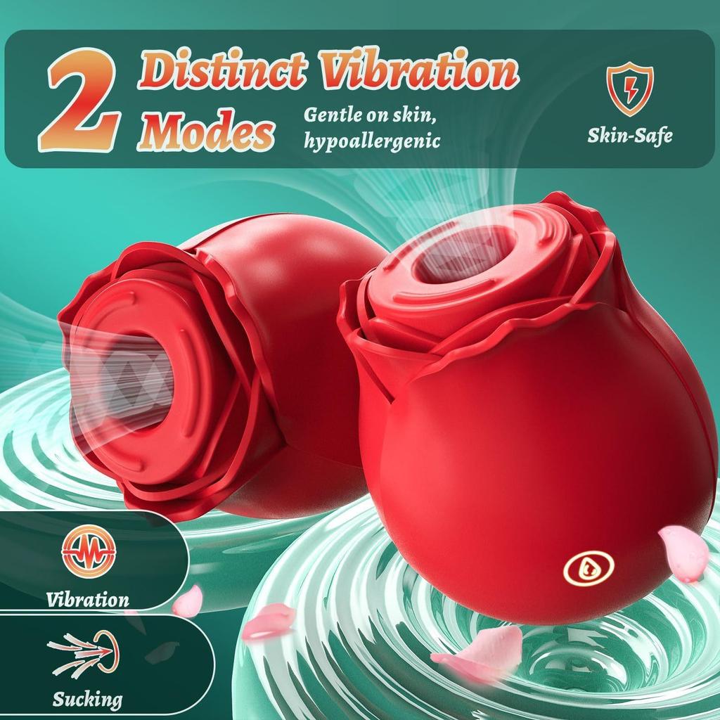 Rose Vacuum Sucking Vibrator Vagina Intimate Nipple Sucker Oral Licking Clitoris Stimulation Powerful Sex Toys for Female Adults