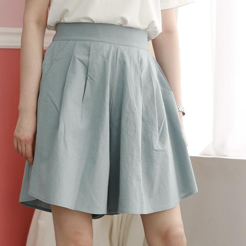 Short taille haute grande taille pour femme, pantalon ample à jambes larges, couleur unie, décontracté, tendance