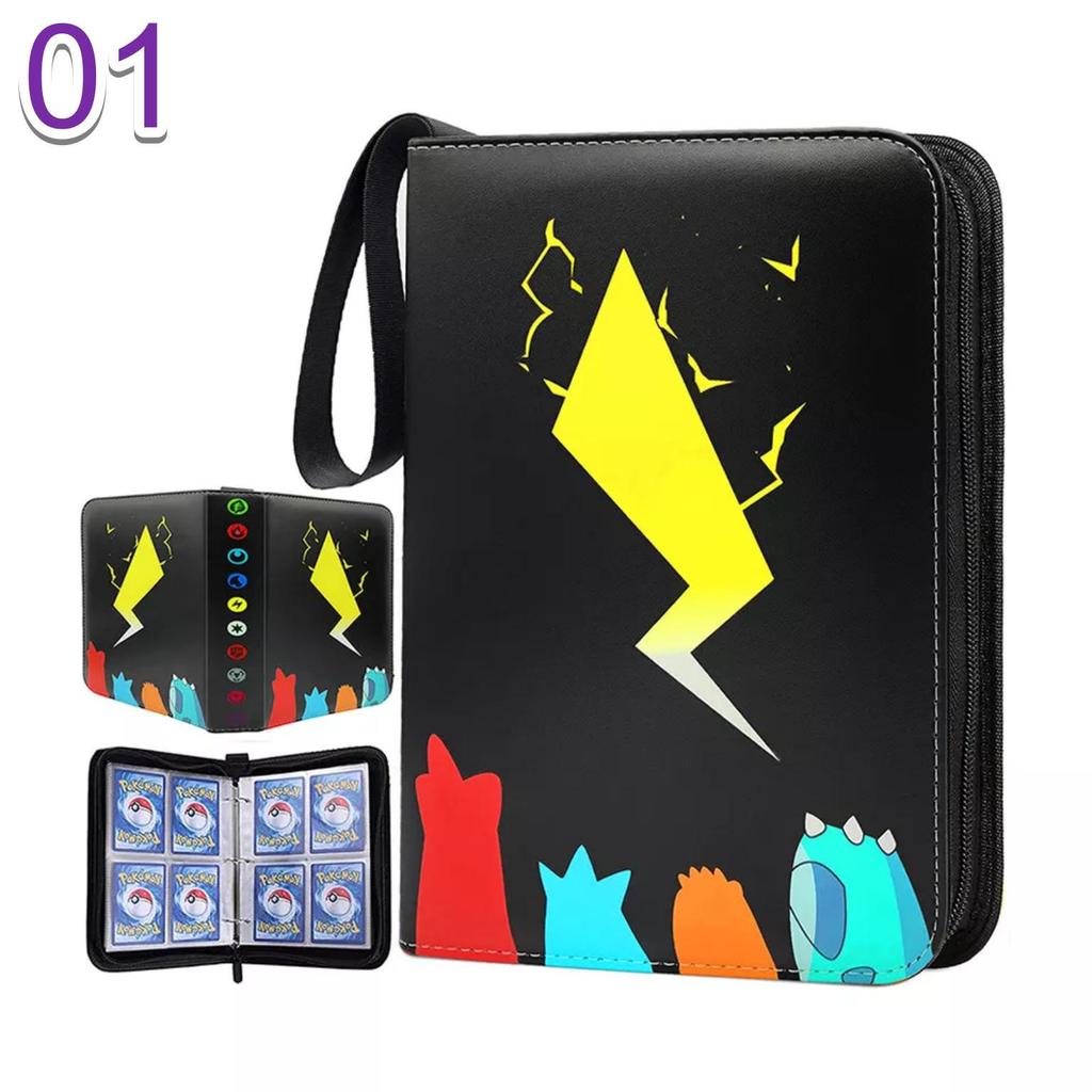 Pokémon Cartoon PU Game Card Collection Book with 4-Grid and 9-Grid Layouts