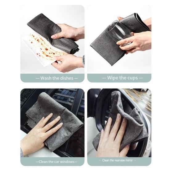 10Pcs Reusable Kitchen Microfiber Quick-Drying Thickened Glass Car Kitchen Cleaning Clothes Cloth Lightweight Window Cleaning Rags
