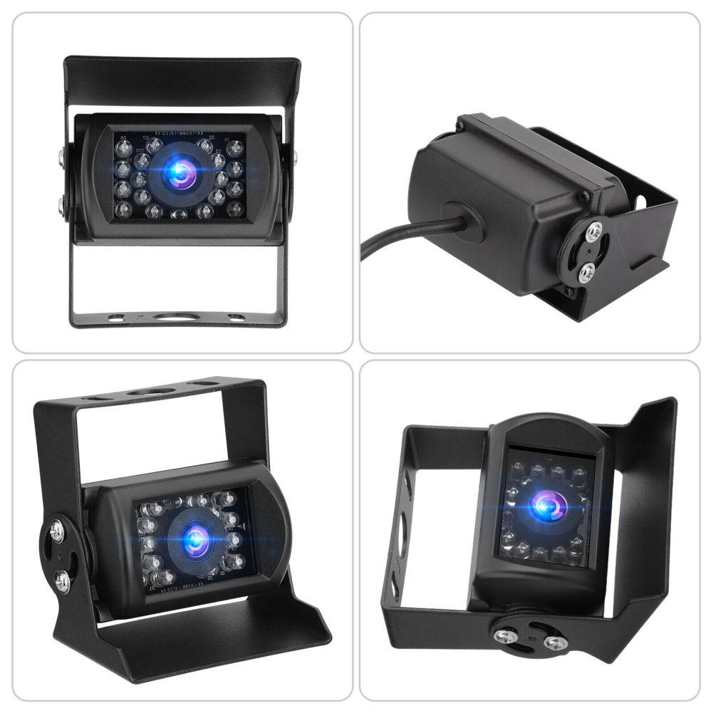 12V-24V Truck Rear View Backup Camera Heavy Duty 18 LEDs CCD High Definition IP68 Waterproof Universal For Bus Truck Van RV