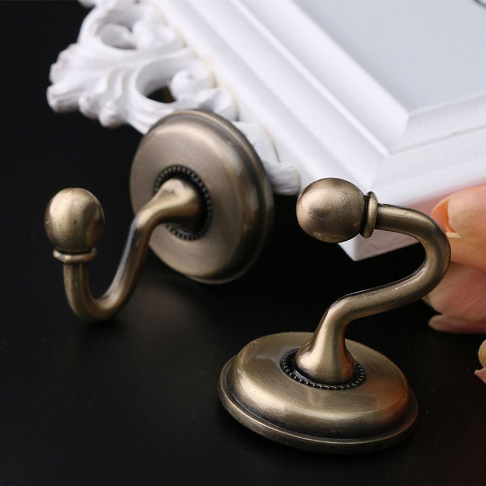 2pcs Vintage Tieback Wall Hooks Pommel Wall Hat Coat Hangers Curtain Holdbacks For Window Wall Art
