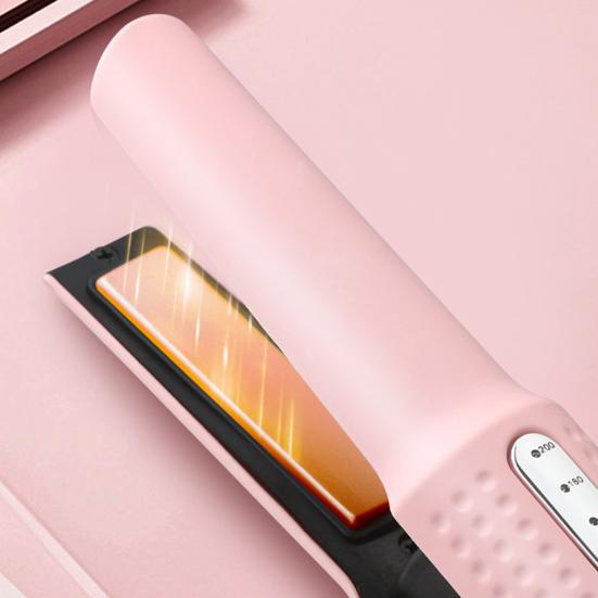 Portable Cordless Hair Straightener 4 Temperature Modes Adjustable Fast Heating 2-In-1 Dual Purpose Curling Wand Flat Iron Electric Hair Styling Tools