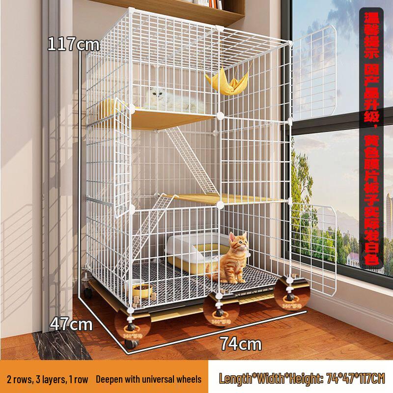 Indoor Cat Villa: Spacious Cage with Integrated Toilet and Bed