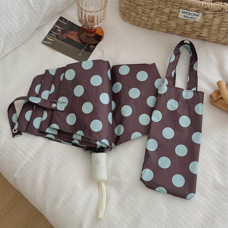 

Ретро зонт в горошек Женский складной портативный зонт двойного назначения Нишевый зонт от солнца и ультрафиолетовых лучей Высокоценный зонт от солнца Iron&8K