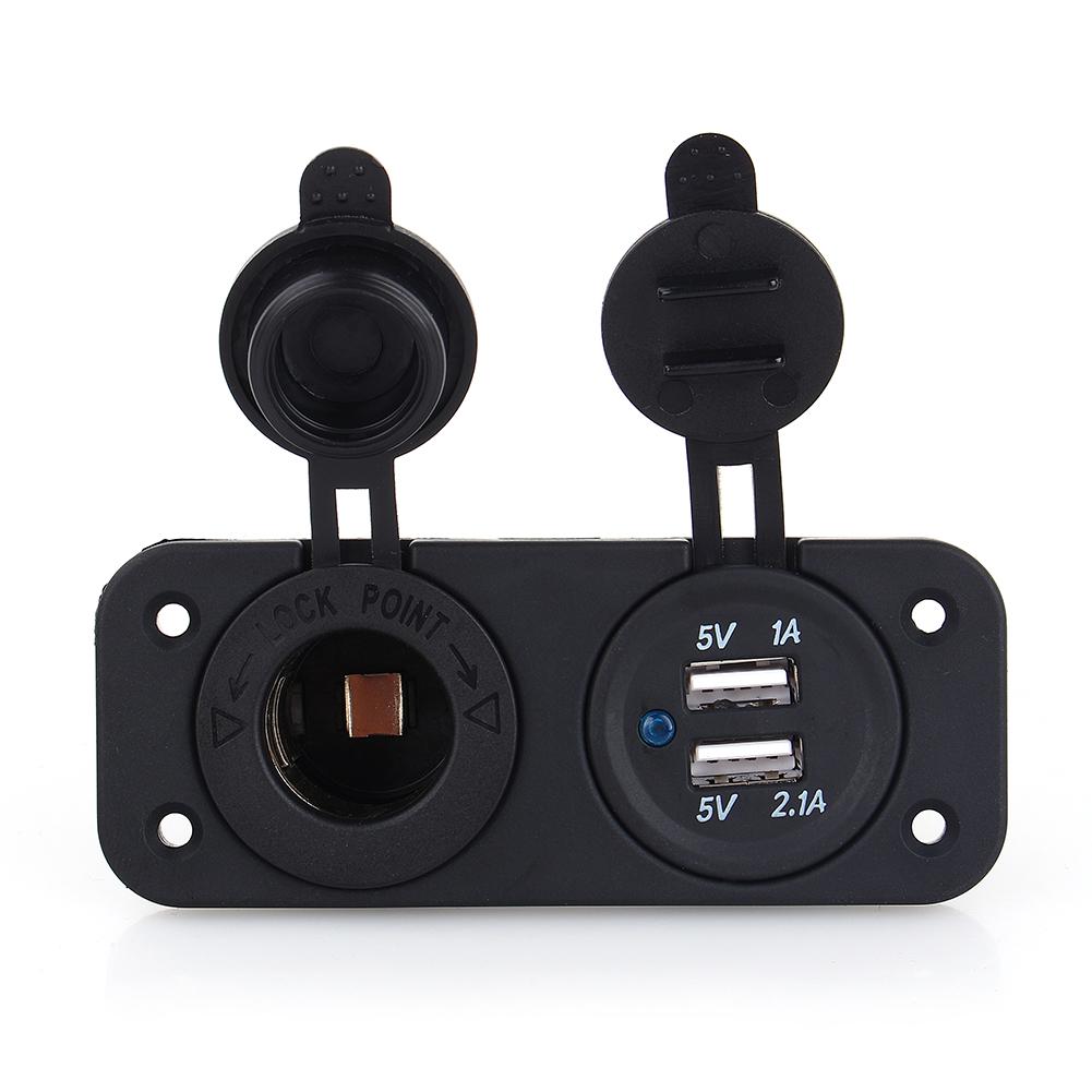 Dual USB Car Auto Cigar Lighter Socket Splitter 12V Charger Power Adapter Outlet