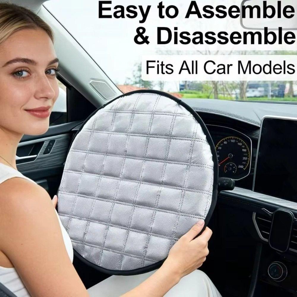 Universal Auto Steering Wheel Sheath Heat-Resistant Steering Wheel Sun Block  Summer Use