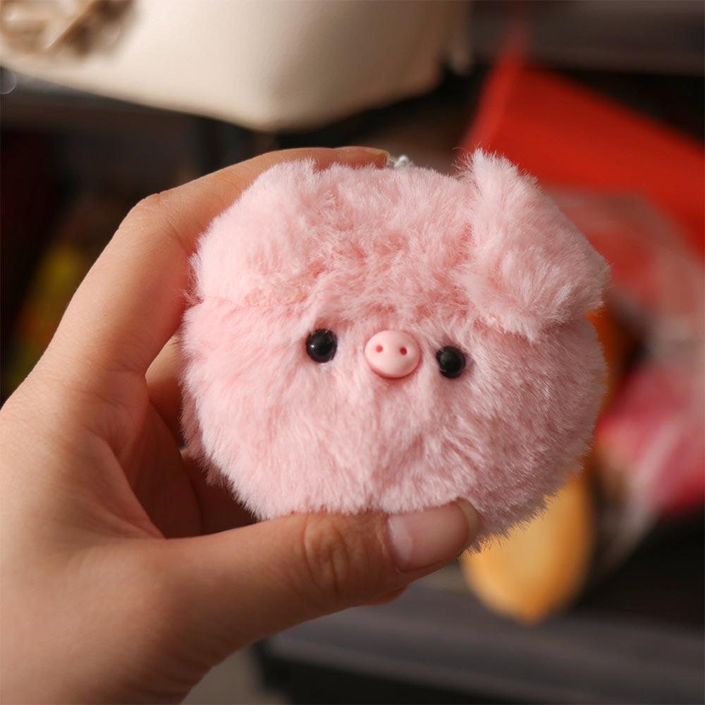 Soft Plush Small Pig Head Plush Pendant Small Pig Head Plush Pig Keychain  Female Lady Girl